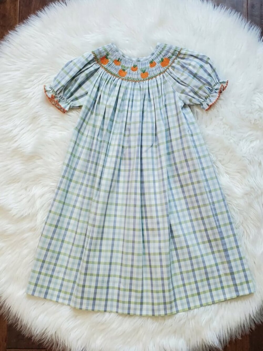 Petite Palace Bishop Smocked Pumpkin Dress Size 6